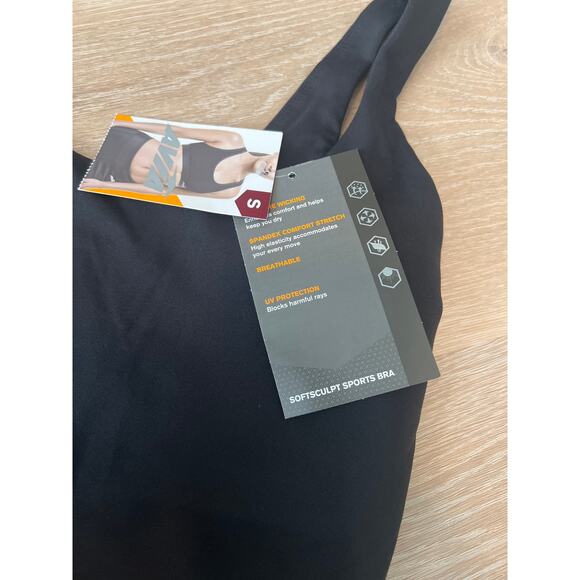 Avia Women’s Softsculpt Sports Bra A Line Size Small Black Compression Longline - Picture 2 of 6